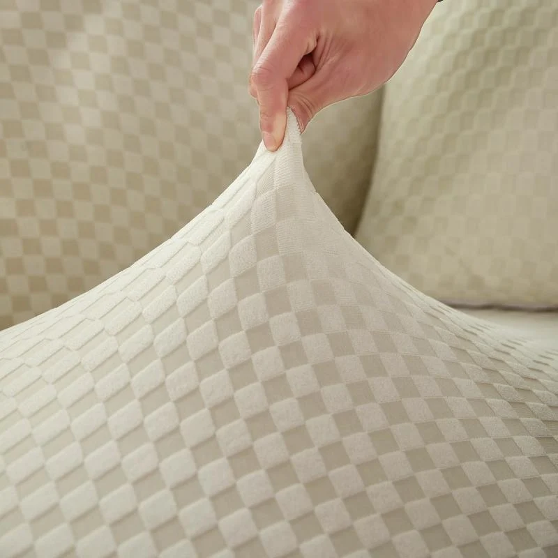 Housse de Canapé d'Angle Microfibre Blanc