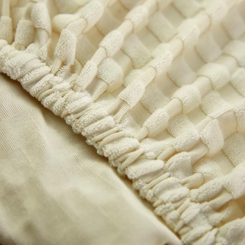 Housse de Canapé d'Angle Microfibre Blanc