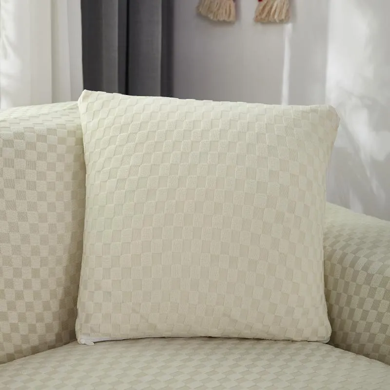 Housse de Canapé d'Angle Microfibre Blanc