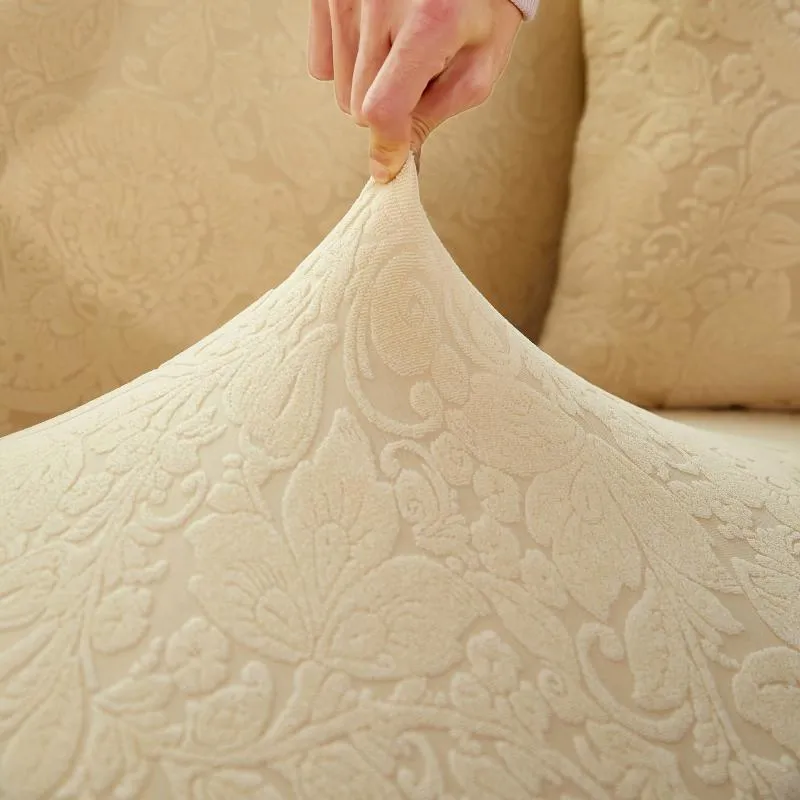 Housse de Canapé d'Angle Fleur Beige