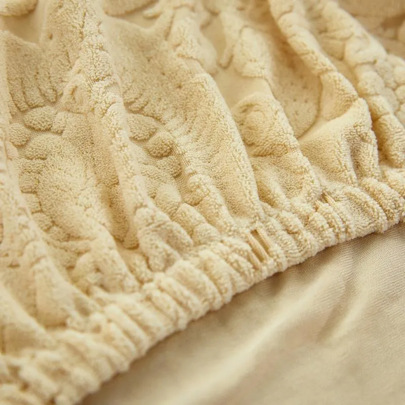 Housse de Canapé d'Angle Fleur Beige