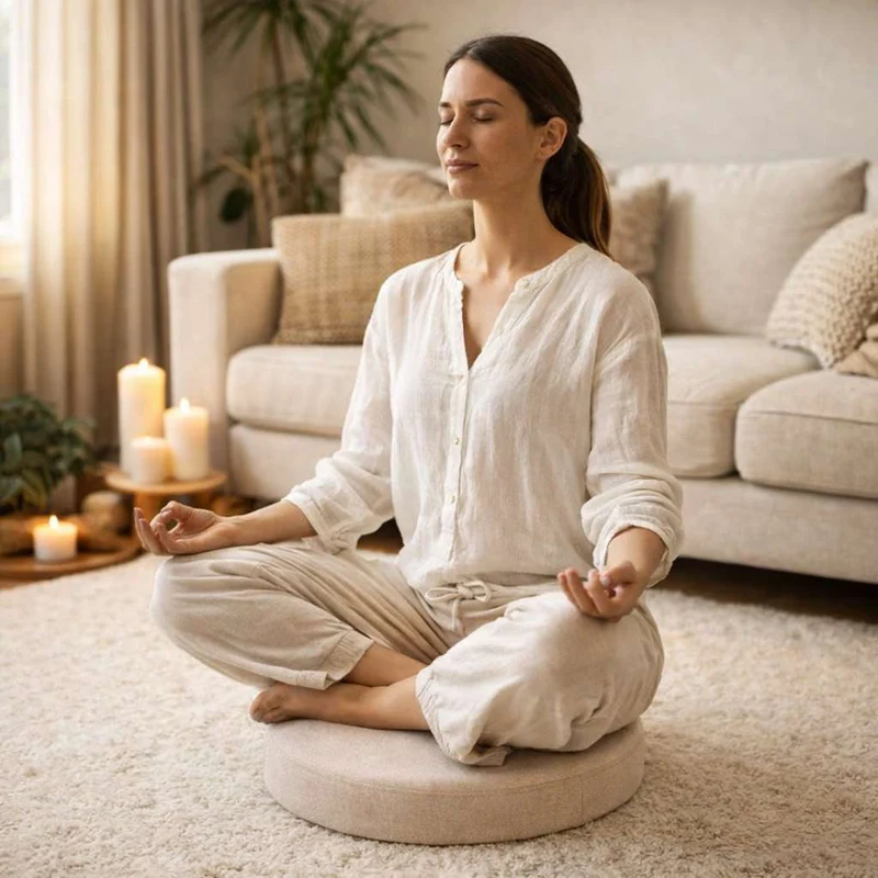 Coussin Yoga d'Assise beige