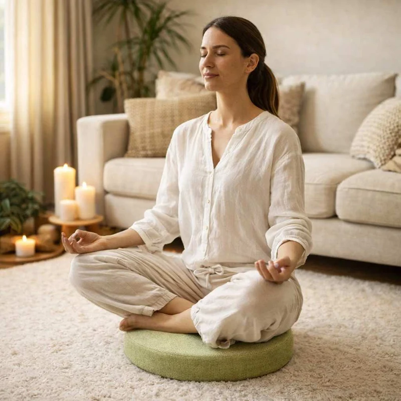 Coussin Yoga d'Assise vert