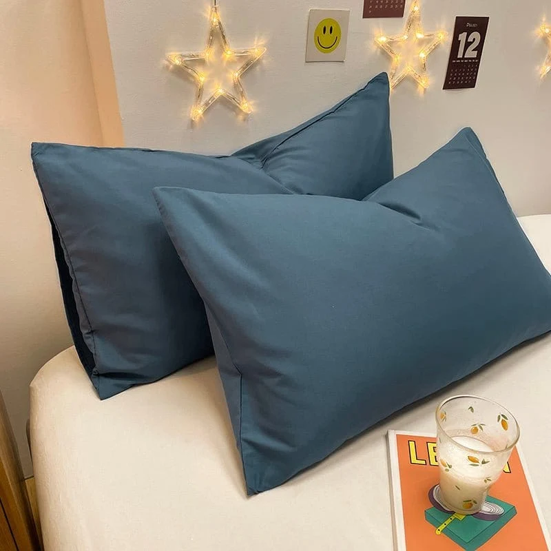 Bleu turquin - 2 pièces - Housses de coussin 48x72cm