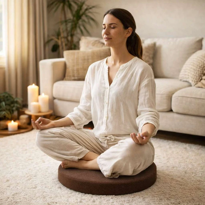Coussin Yoga d'Assise marron !