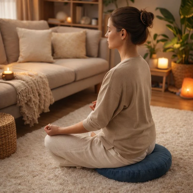 Coussin de Méditation Zen bleu !