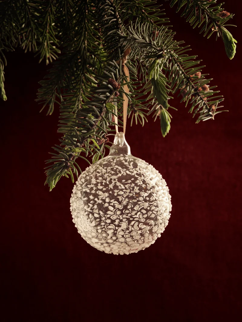 Flurry Glass Baubles - Large - Set of 3 - White