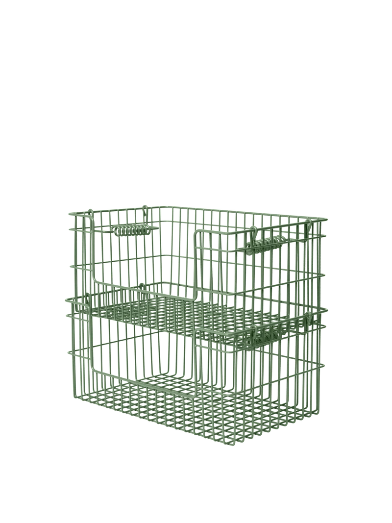 Cala Open Stackable Basket - Set of 2 - Verdant Green