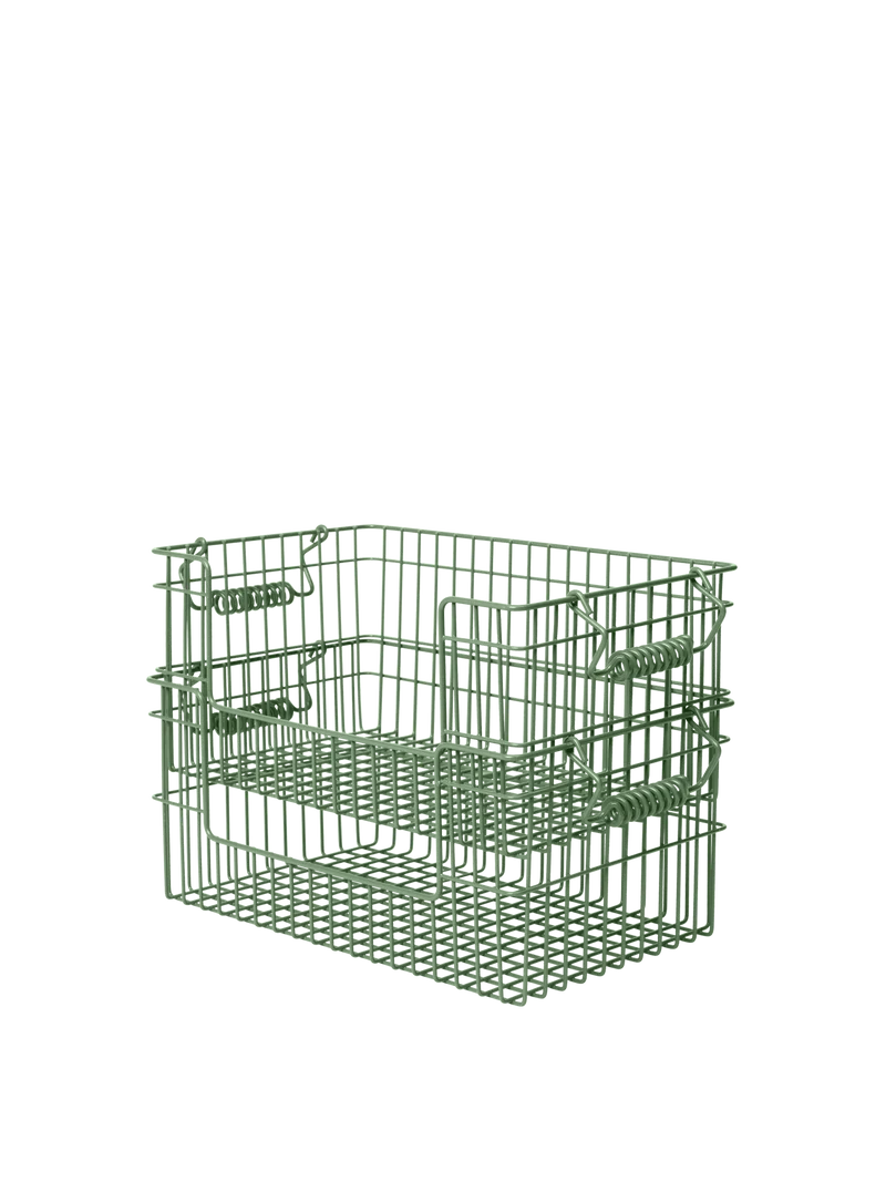 Cala Open Stackable Basket - Set of 2 - Verdant Green