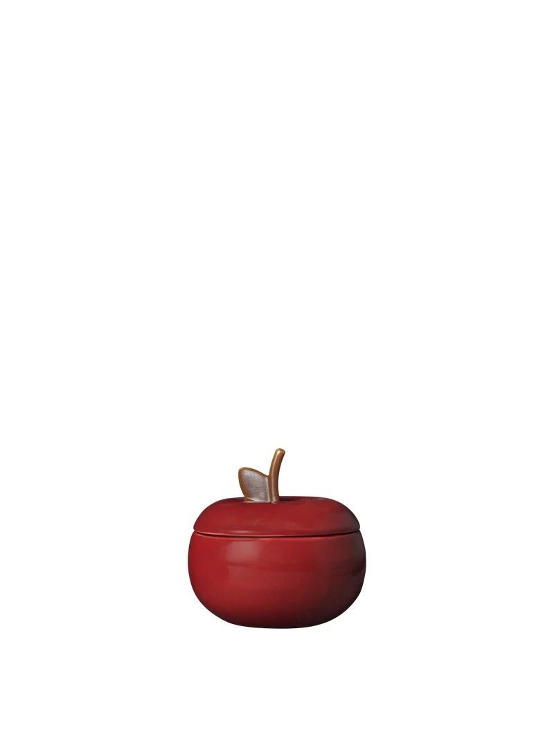 Apple Ceramic Container - Deep Red