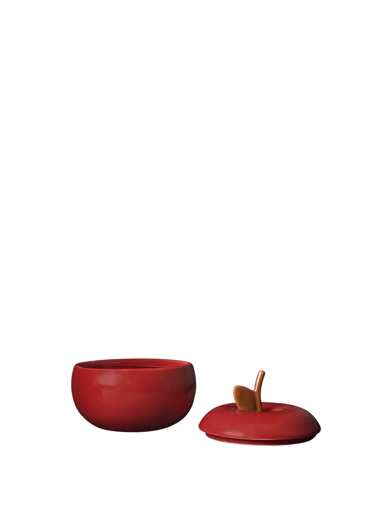 Apple Ceramic Container - Deep Red