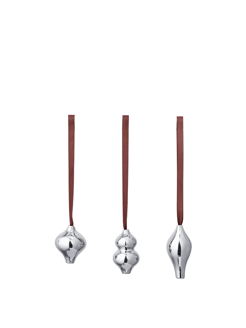 Komo Ornaments - Set of 3 - Silver