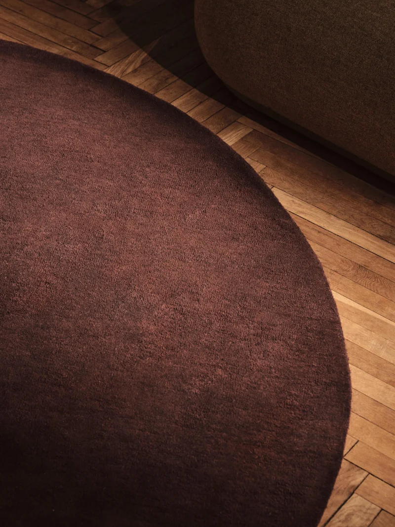 Stille Tufted Rug - Round - Dark Pecan