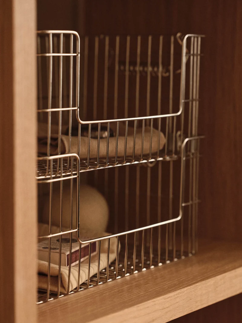 Cala Open Stackable Basket - Set of 2 - Stainless Steel