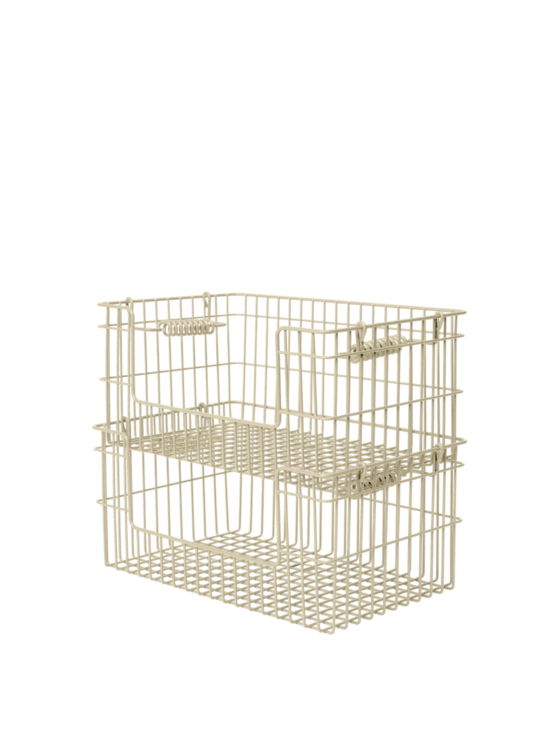 Cala Open Stackable Basket - Set of 2 - Cashmere