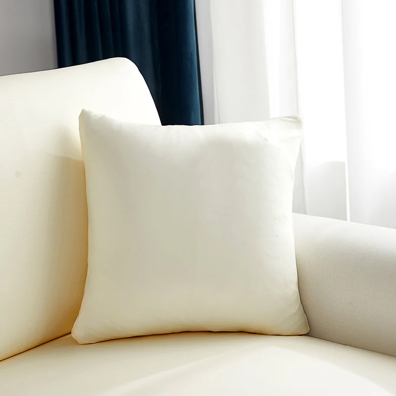 Housse de coussin Simili Cuir Crème