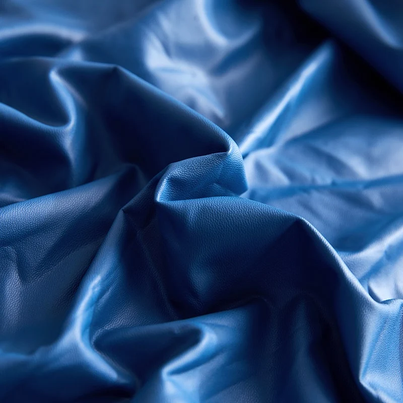 Housse Simili Cuir bleu pour Coussin d'Assise de Canapé