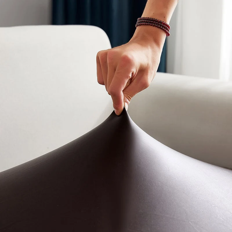 Housse Simili Cuir marron pour Coussin d'Assise de Canapé