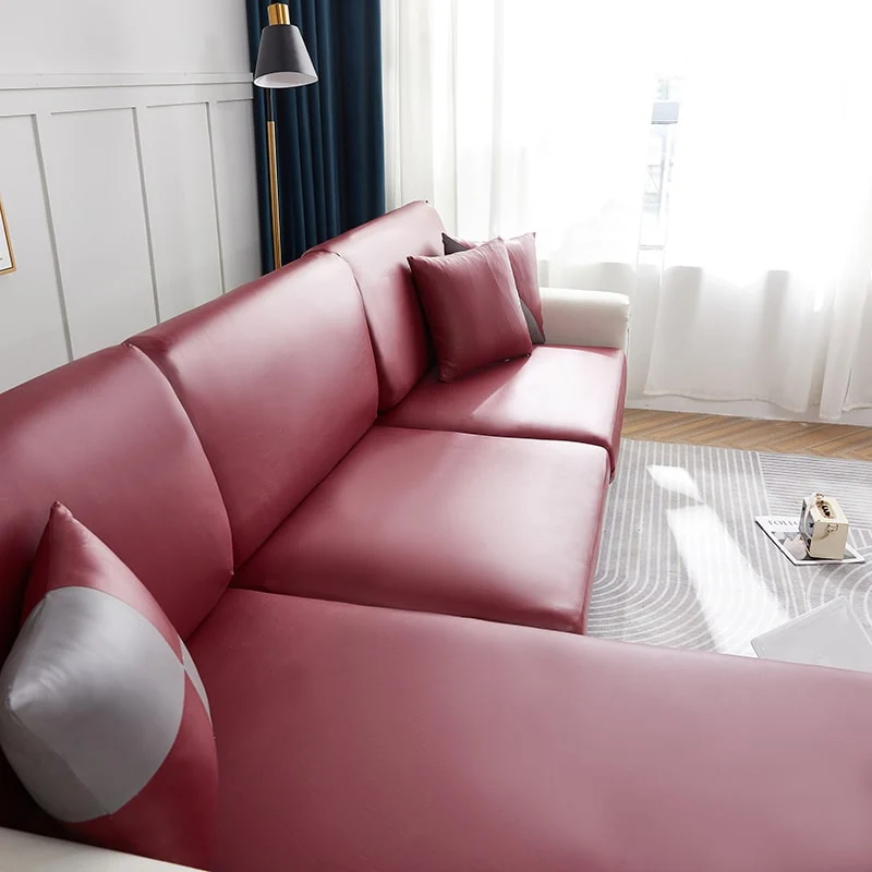 Housse Simili Cuir rouge carmin pour Coussin d'Assise de Canapé