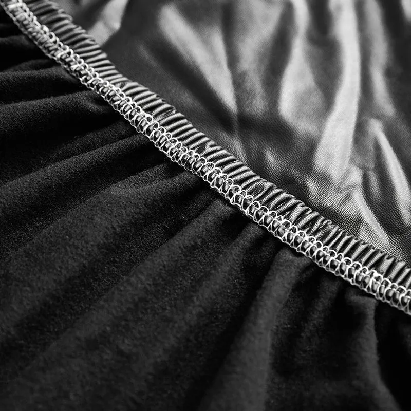 Housse Simili Cuir noir pour Coussin d'Assise de Canapé