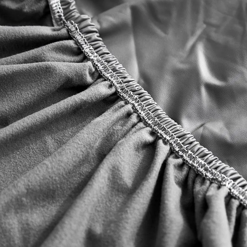 Housse Simili Cuir gris pour Coussin d'Assise de Canapé