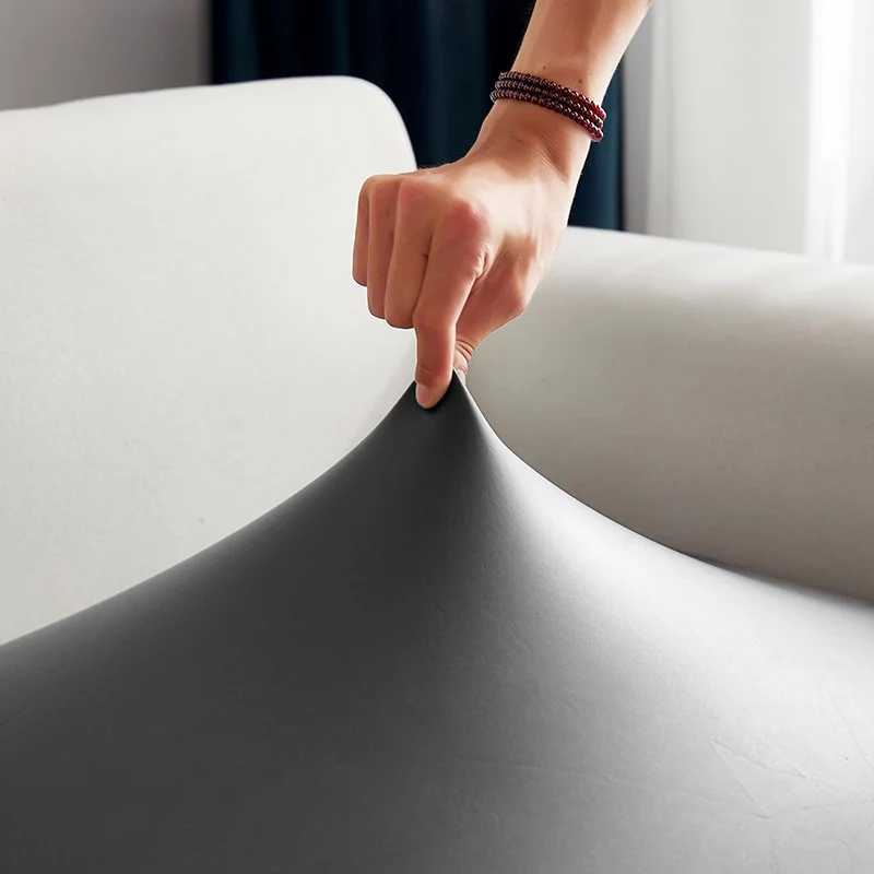 Housse Simili Cuir gris pour Coussin d'Assise de Canapé