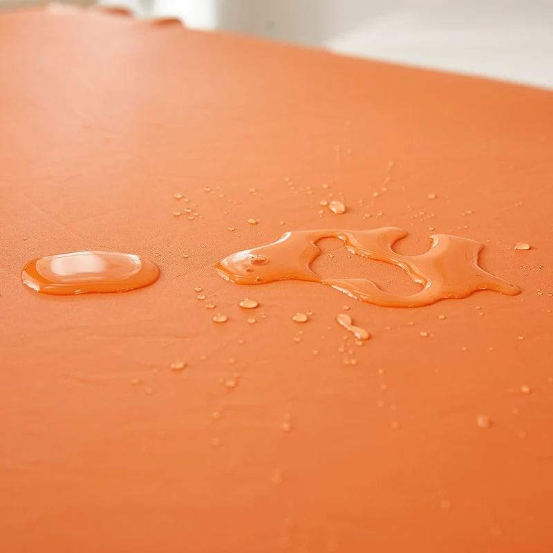 Housse Simili Cuir Orange pour Coussin d'Assise de Canapé
