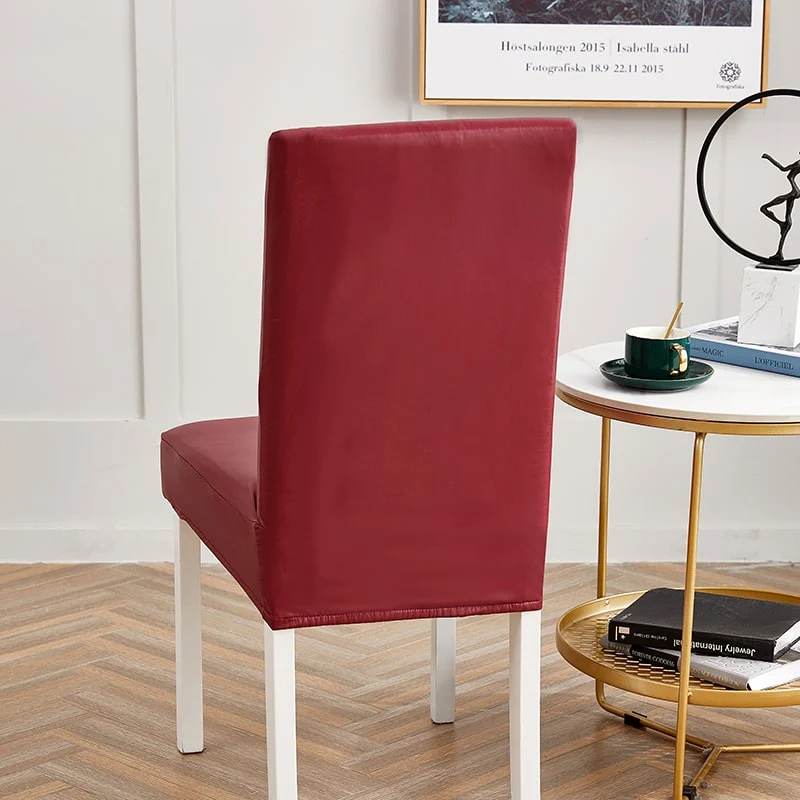 Housse de chaise Simili Cuir Rouge Carmin