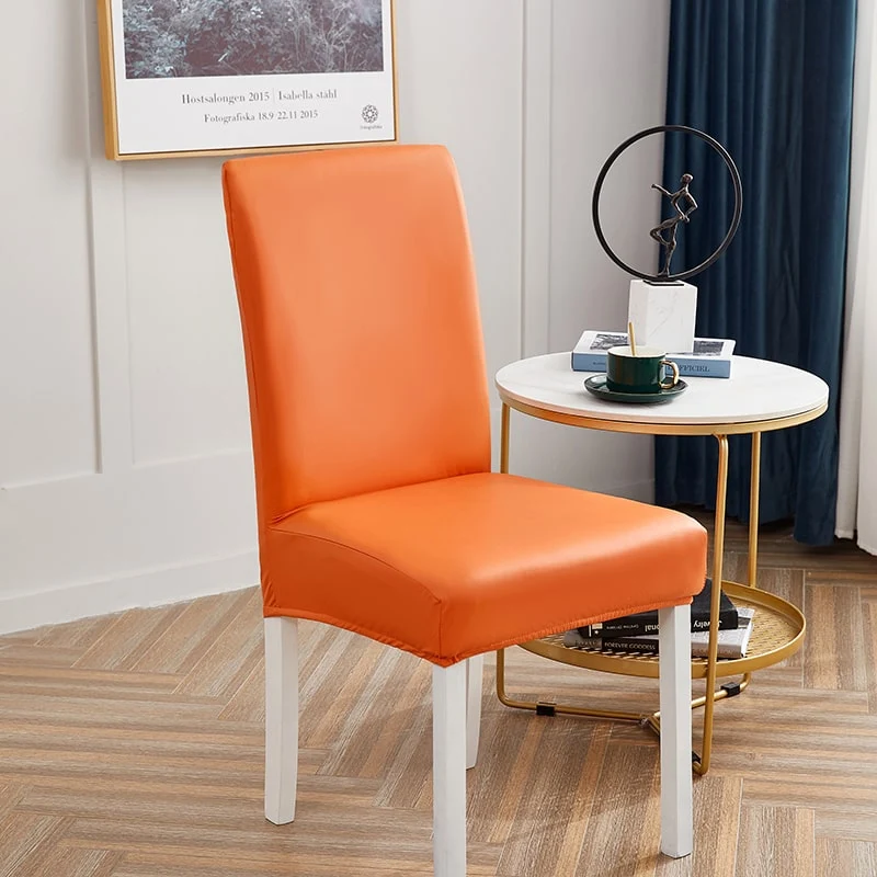 Housse de chaise Simili Cuir Orange