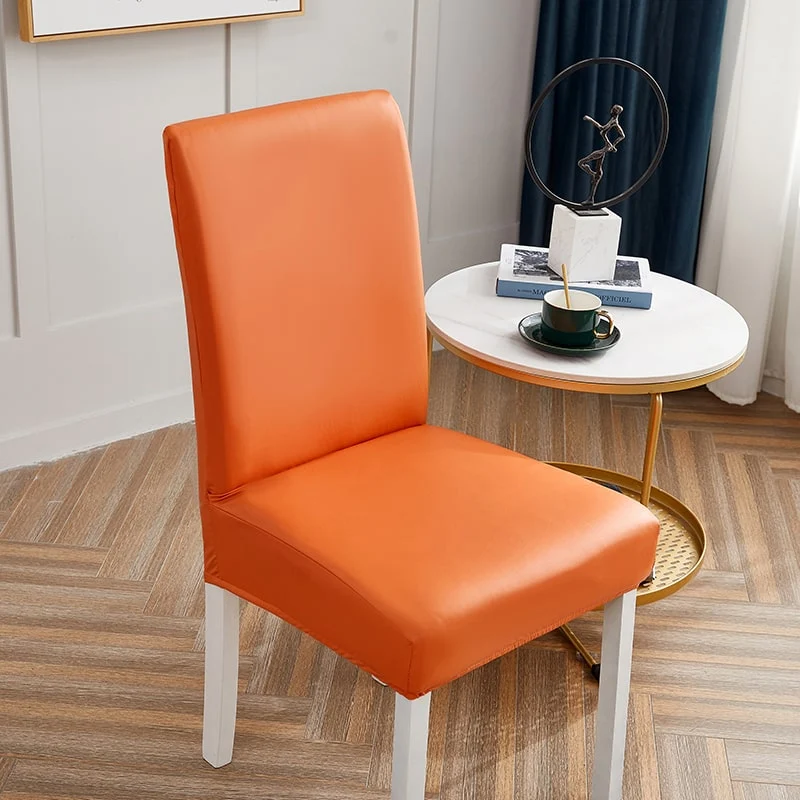 Housse de chaise Simili Cuir Orange