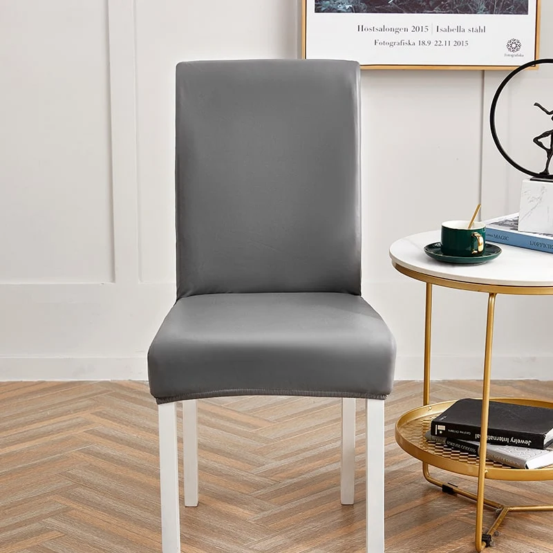 Housse de chaise Simili Cuir Gris