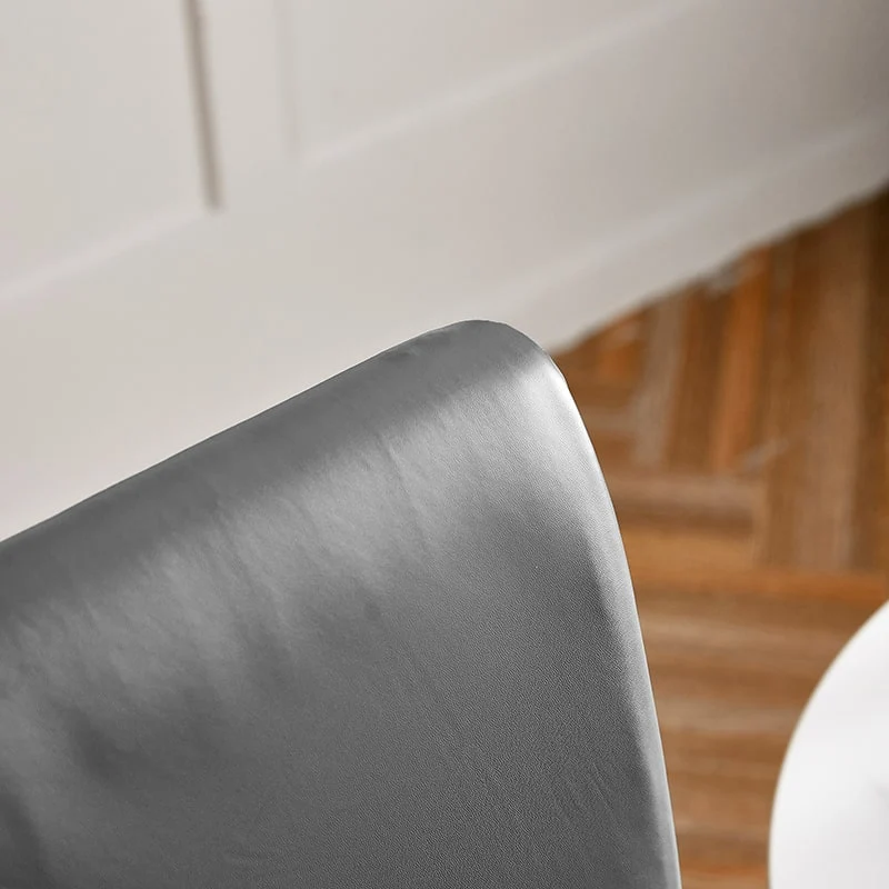 Housse de chaise Simili Cuir Gris