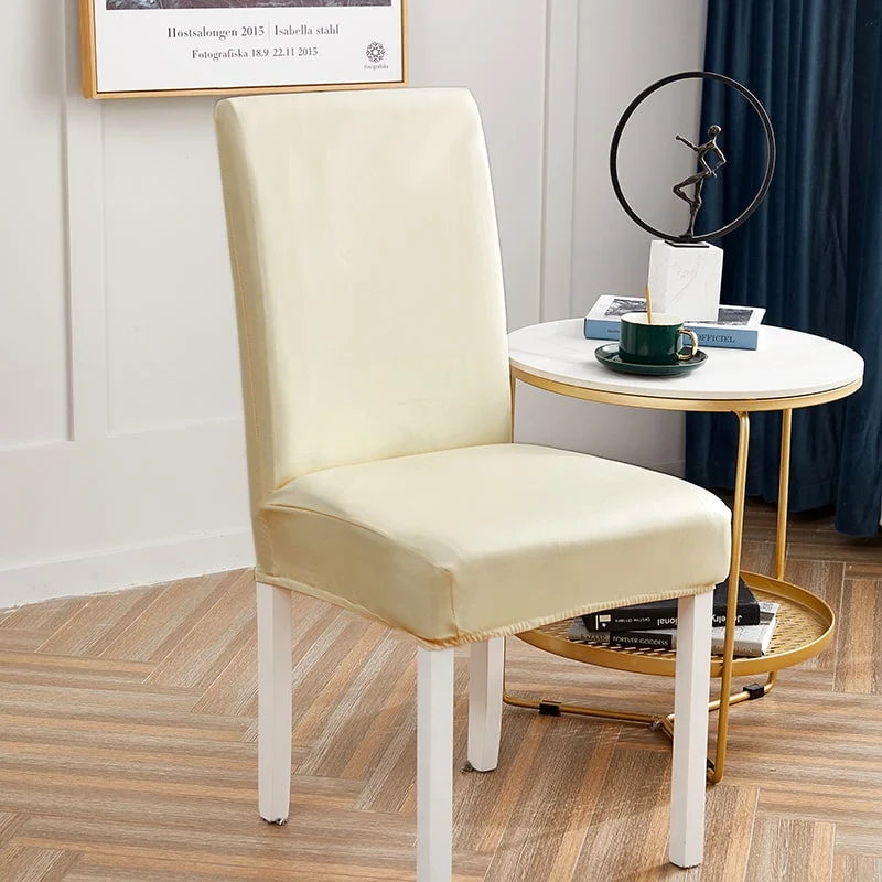 Housse de chaise Simili Cuir Crème