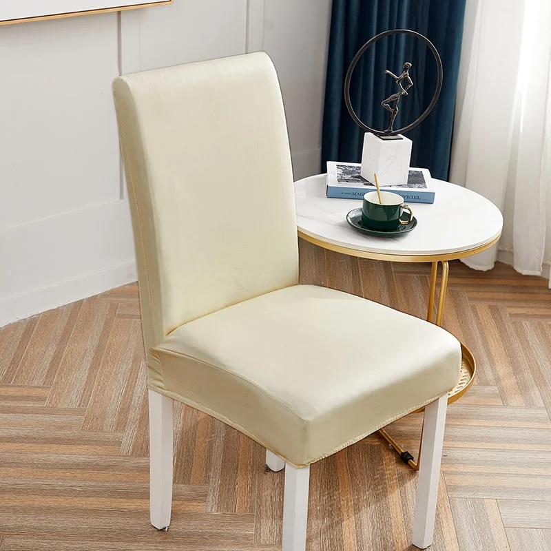 Housse de chaise Simili Cuir Crème