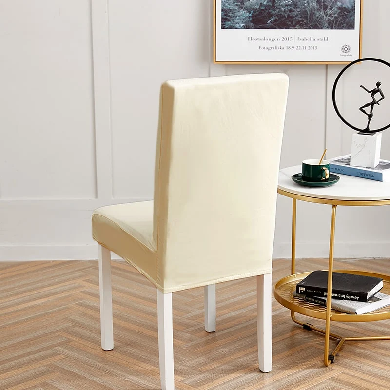 Housse de chaise Simili Cuir Crème