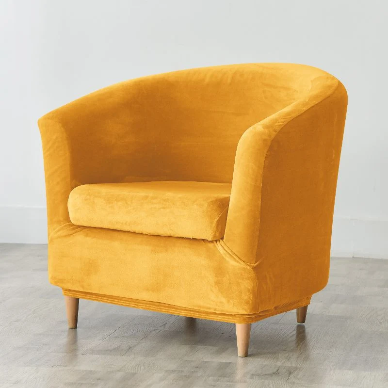 Housse de fauteuil cabriolet Velours jaune doré