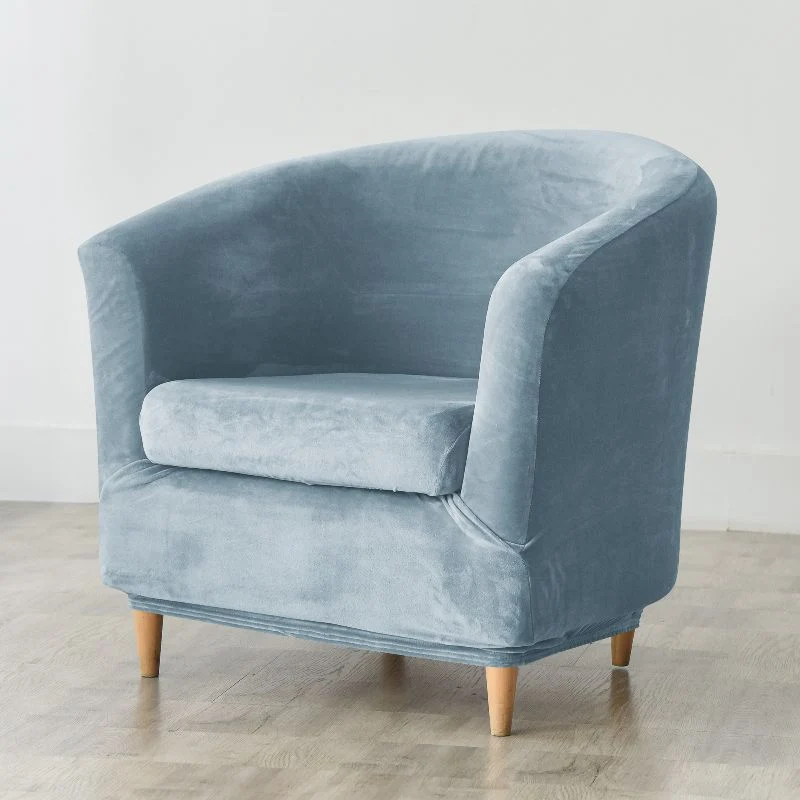 Housse de fauteuil cabriolet Velours bleu clair