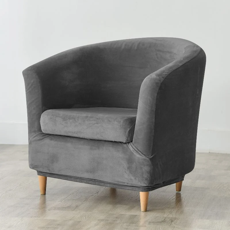Housse de fauteuil cabriolet Velours gris anthracite