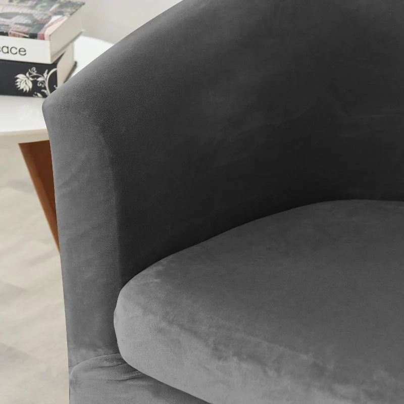 Housse de fauteuil cabriolet Velours gris anthracite