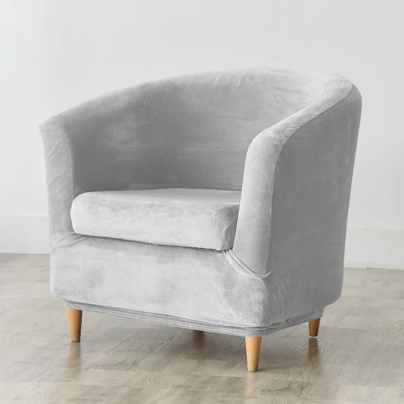 Housse de fauteuil cabriolet Velours Gris Clair