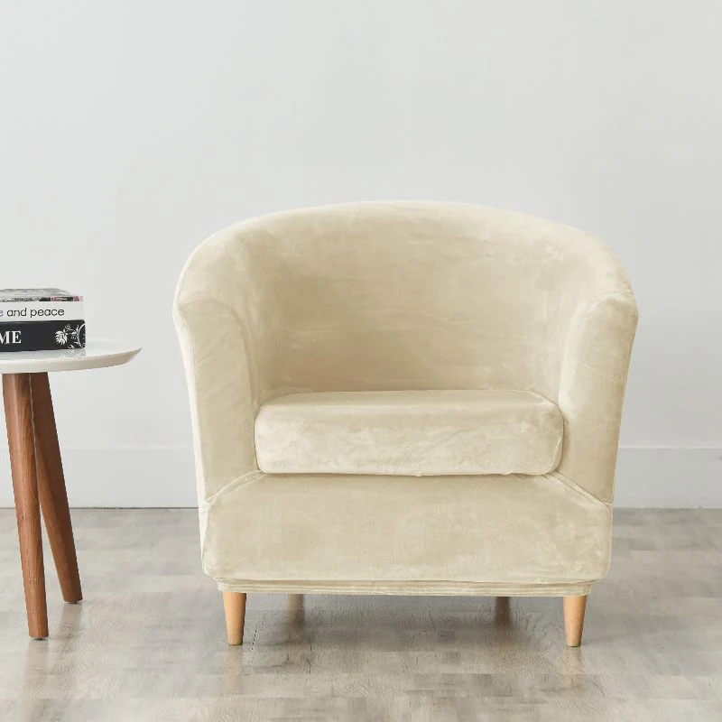 Housse de fauteuil cabriolet Velours écru