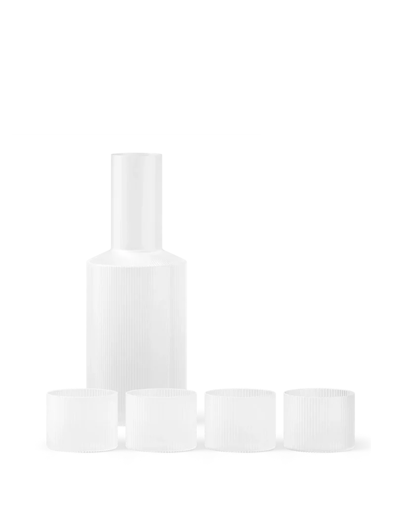 Ripple Low Glasses - Set of 4 & Carafe Gift Set - Frosted