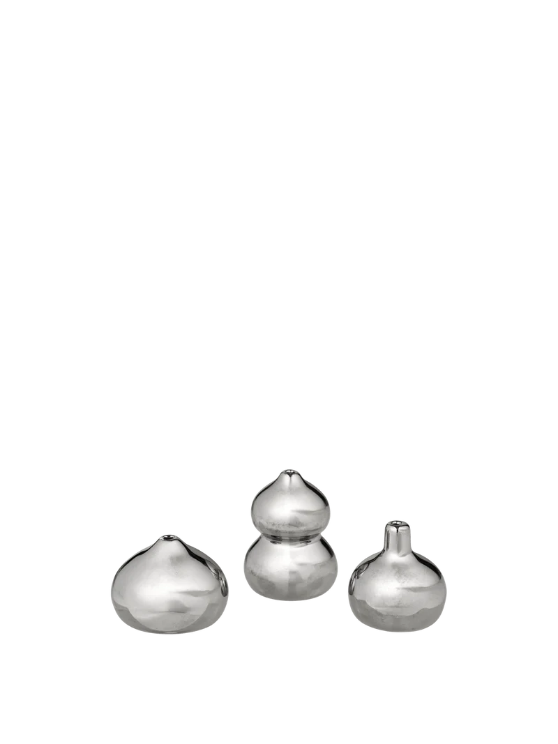 Komo Mini Vases - Set of 3 - Silver