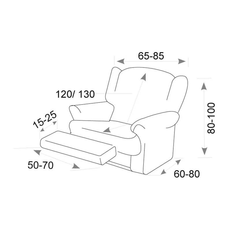 Housse Élastique Fauteuil Relax Silver