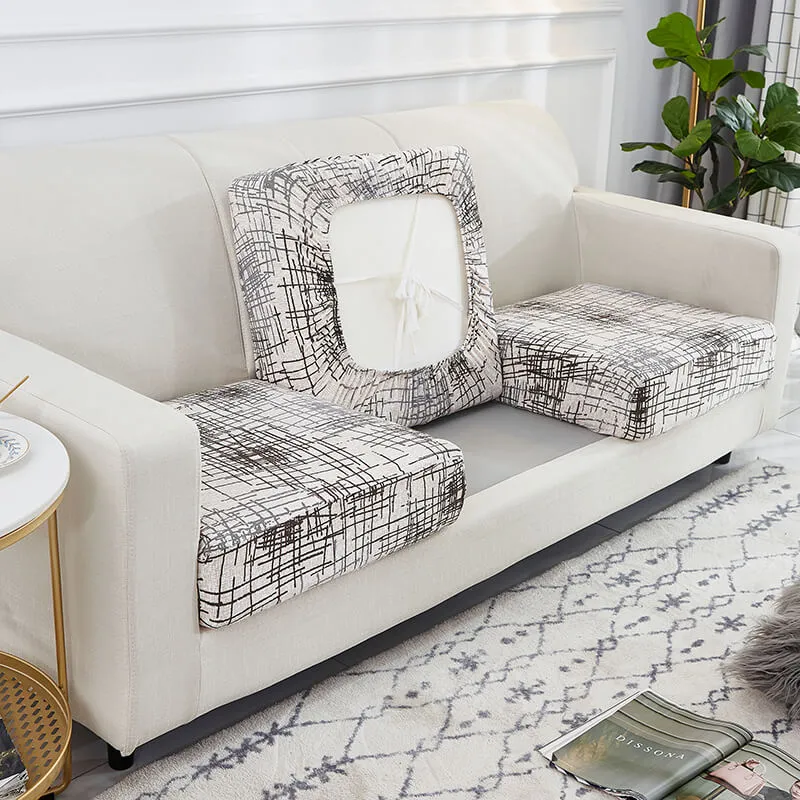 Housse style rayé pour Coussin d'Assise de Canapé