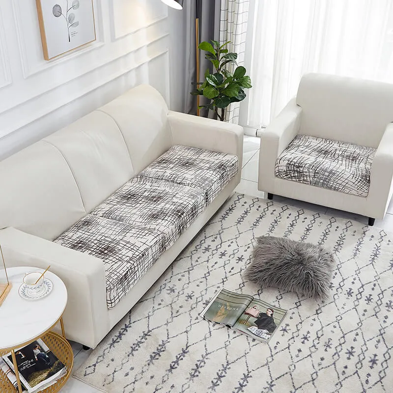 Housse style rayé pour Coussin d'Assise de Canapé