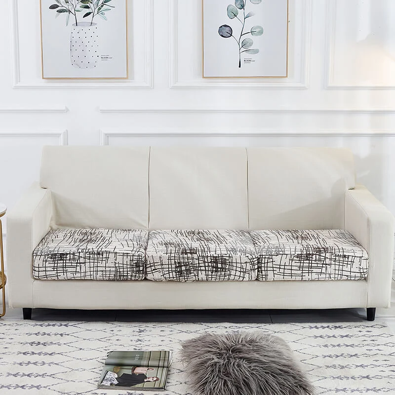 Housse style rayé pour Coussin d'Assise de Canapé
