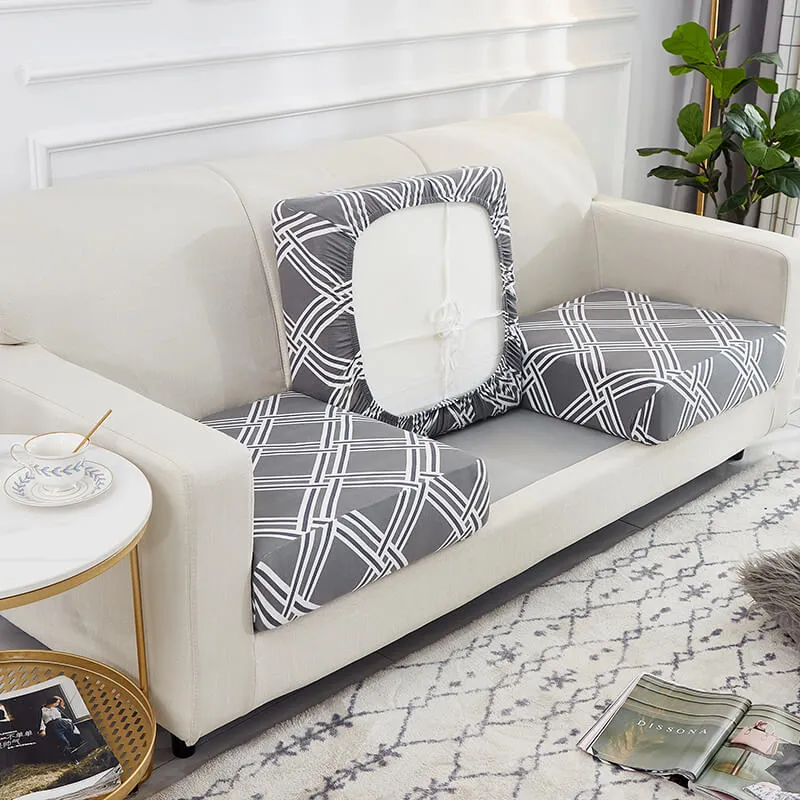 Housse rayée pour Coussin d'Assise de Canapé