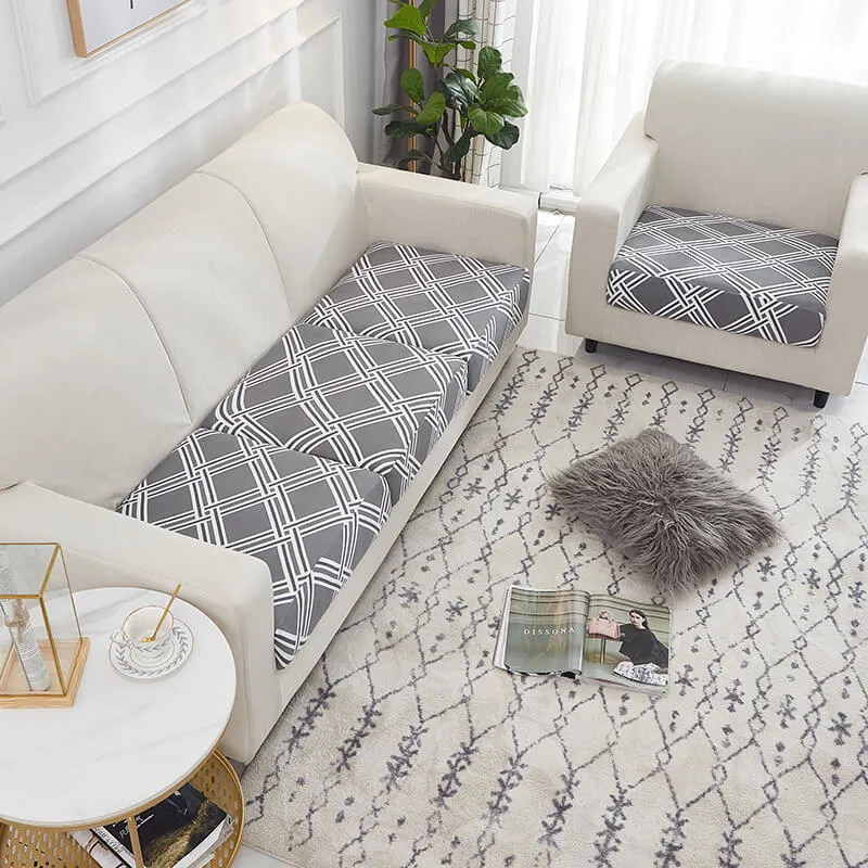 Housse rayée pour Coussin d'Assise de Canapé