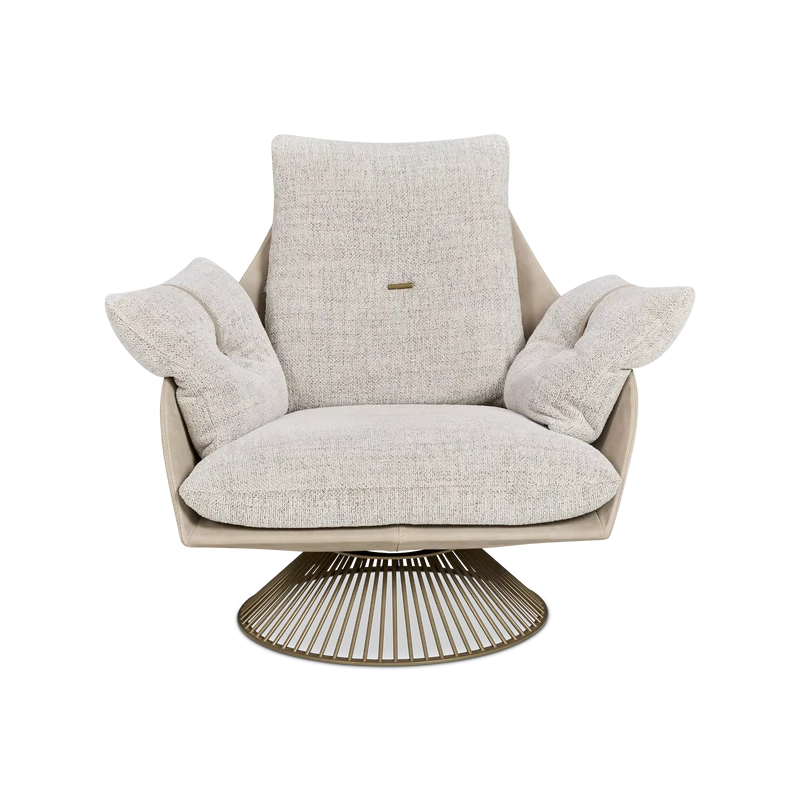 Gloss - Swivel Leather Armchair by Gamma